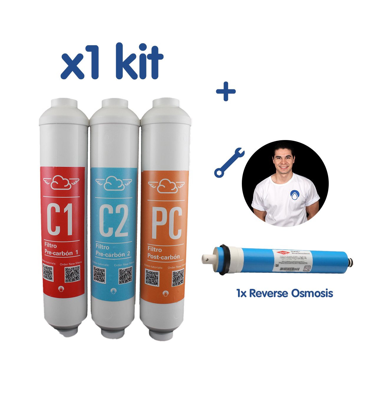 NUBE SS30 Maintenance Kit – Filters + Reverse Osmosis Membrane plus
