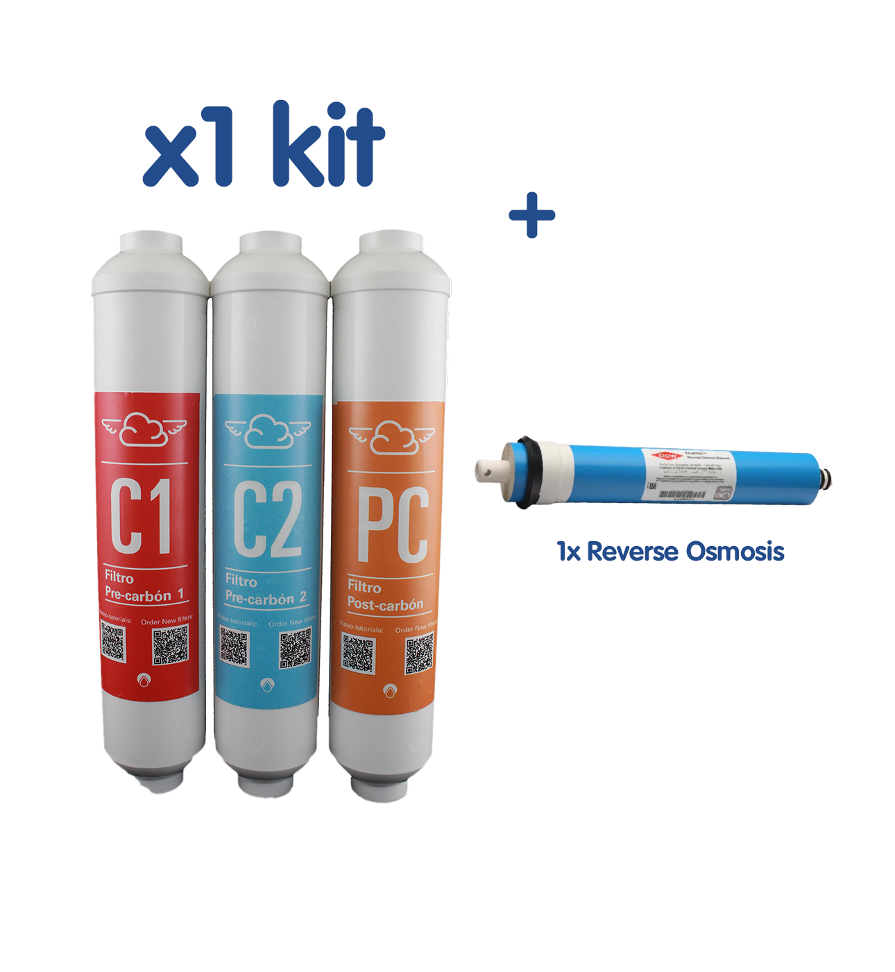 NUBE SS30 Filter Replacement Kit + Reverse Osmosis Membrane