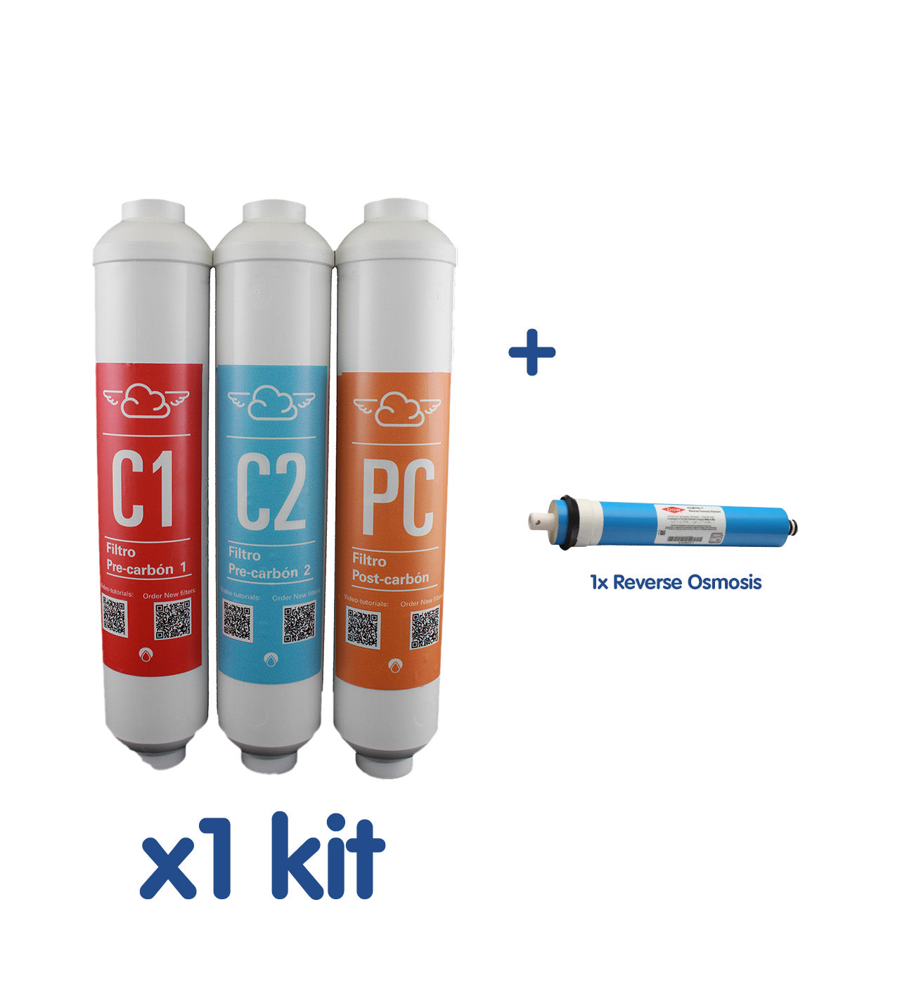 NUBE SS30 Filter Replacement Kit + Reverse Osmosis Membrane